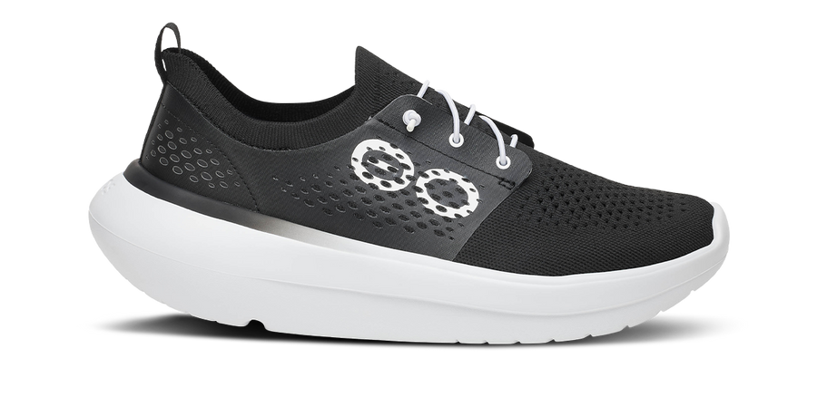 Womens OOmy Stride X1 White Black - รองเท้าเพื่อการฟื้นฟู