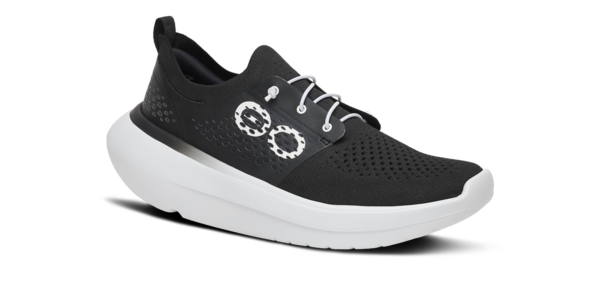 Womens OOmy Stride X1 White Black - รองเท้าเพื่อการฟื้นฟู