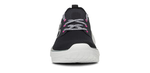 OOFOS Womens OOmy Stride White Black - รองเท้าเพื่อสุขภาพ นุ่มสบาย