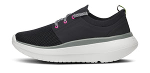 OOFOS Womens OOmy Stride White Black - รองเท้าเพื่อสุขภาพ นุ่มสบาย