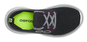 OOFOS Womens OOmy Stride White Black - รองเท้าเพื่อสุขภาพ นุ่มสบาย