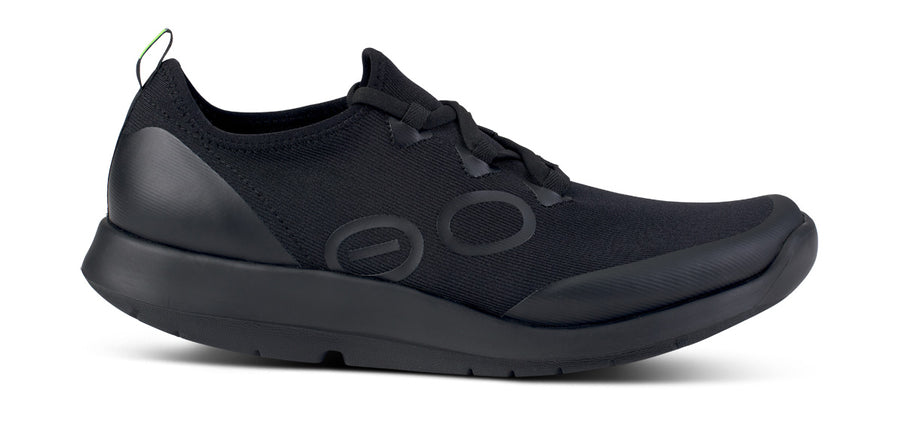 OOFOS OOMG Men's Sport Lace Black - รองเท้าเพื่อสุขภาพ นุ่มสบาย