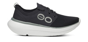 OOFOS Mens OOmy Stride White BLack - รองเท้าเพื่อสุขภาพ นุ่มสบาย