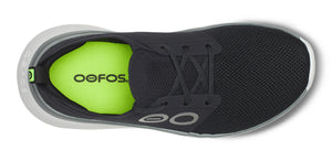 OOFOS Mens OOmy Stride White BLack - รองเท้าเพื่อสุขภาพ นุ่มสบาย