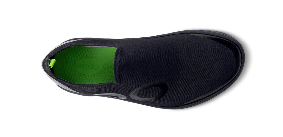 OOFOS MEN'S OOMG EEZEE LOW Black/Black - รองเท้าเพื่อสุขภาพ นุ่มสบาย