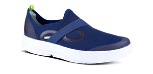 OOFOS MEN'S OOMG LOW White/Navy - รองเท้าเพื่อสุขภาพ นุ่มสบาย